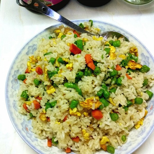 豆角粒炒蛋，炒饭